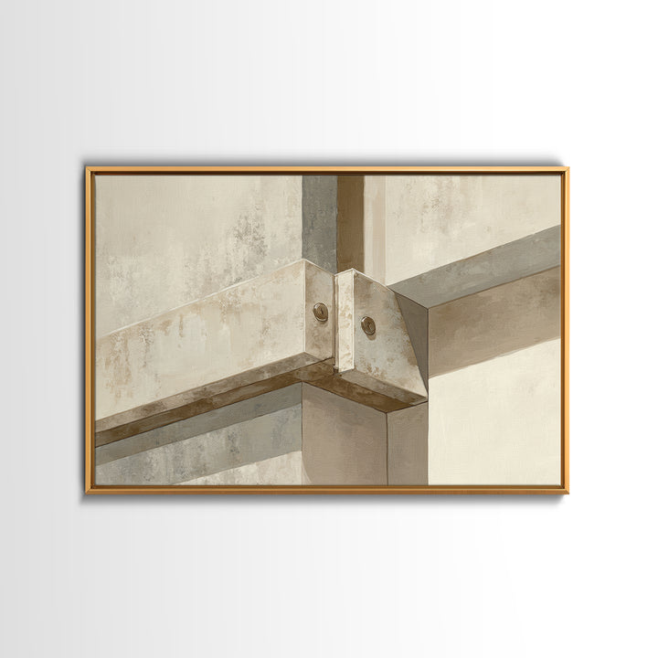 Architectural Line Drawing Framed Canvas Print, Office Art, Office Wall Art, Office Decor, Abstract Art, Focus, OFF-3x2-31