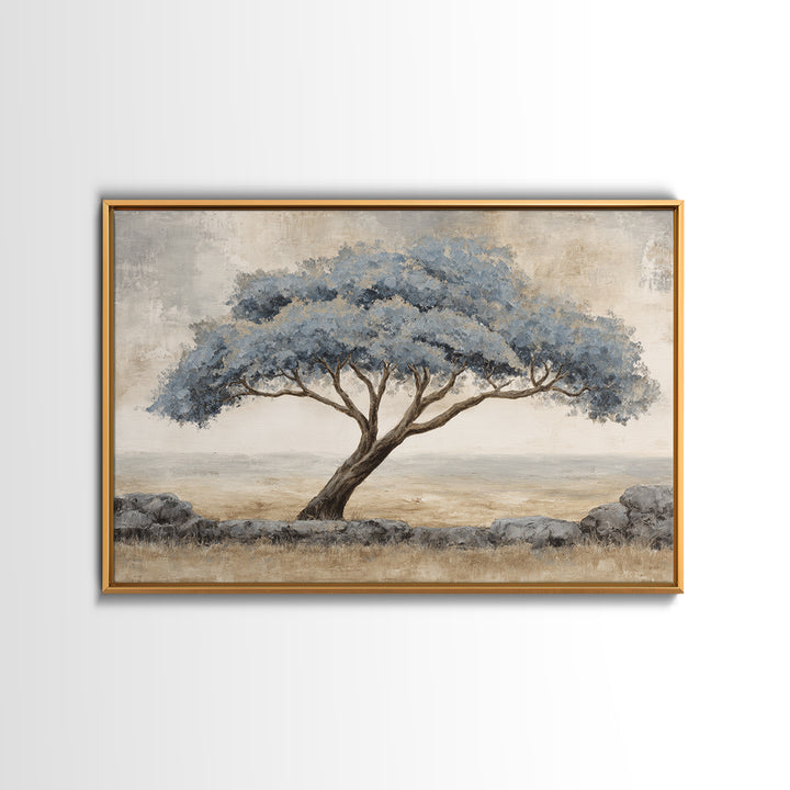 Ink Wash Tree Symbolizing Stability Canvas Print, Office Art, Art Deco, Office Decor, Fine Art, Focus, Bedroom Wall Art, OFF-3x2-42