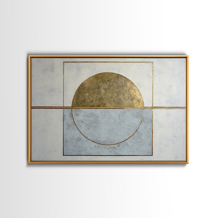 Gold Circle and Line Composition for Clarity Canvas Print, Office Art, Boho Decor, Office Decor, Fine Art, Focus, Digital Art, OFF-3x2-84