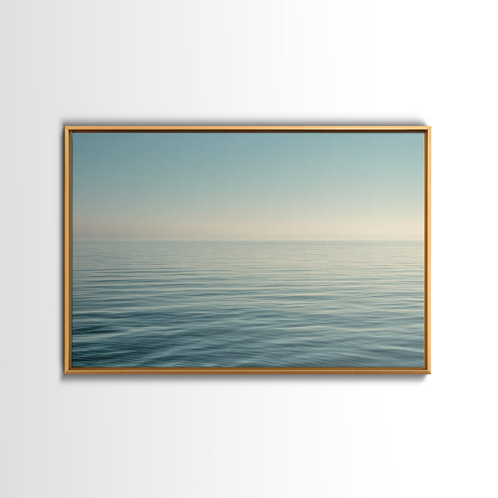 Calm Ocean Horizon for Stress Relief Framed Canvas Print, Office Art, Fine Art Print, Office Decor, Fine Art, Focus, Poster, OFF-3x2-87