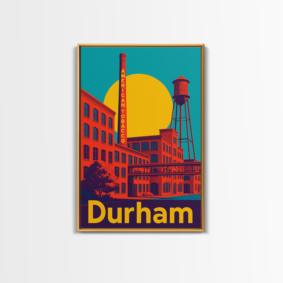 Durham Travel Poster, Canvas Print, Bold Pop Art Poster, Durham Wall Art, Vintage Travel Art, Wanderlust Decor, Home Office Decor