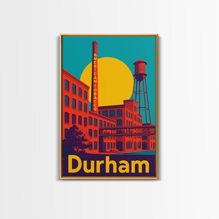 Durham Travel Poster, Canvas Print, Bold Pop Art Poster, Durham Wall Art, Vintage Travel Art, Wanderlust Decor, Home Office Decor