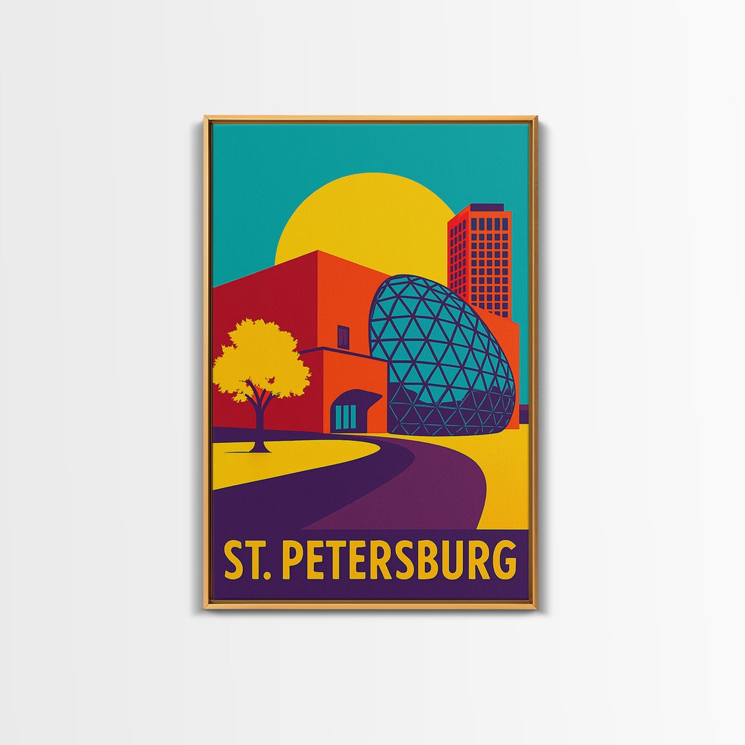 St Petersburg Florida Travel Poster, Canvas Print, Vibrant Retro Travel Art, St Petersburg Poster Print, Retro Travel Print, Home Decor