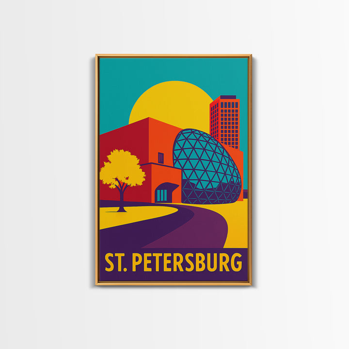 St Petersburg Florida Travel Poster, Canvas Print, Vibrant Retro Travel Art, St Petersburg Poster Print, Retro Travel Print, Home Decor