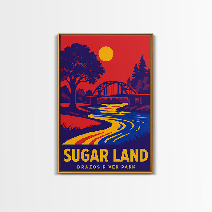 Sugar Land Travel Poster, Canvas Print, Vibrant Retro Travel Art, Sugar Land City Art, Travel Poster Set, Vintage City Poster, Design 2