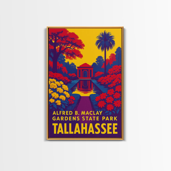 Tallahassee Travel Poster, Framed Canvas Print, Colorful Graphic Wall Art, Tallahassee Travel Art, Travel Poster Art, Mid Century Wall Art