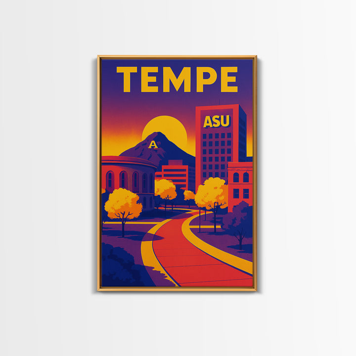 Tempe Travel Poster, Canvas Print, High Contrast City Poster, Tempe City Art, City Travel Prints, Modern Wall Decor, Home Office Decor