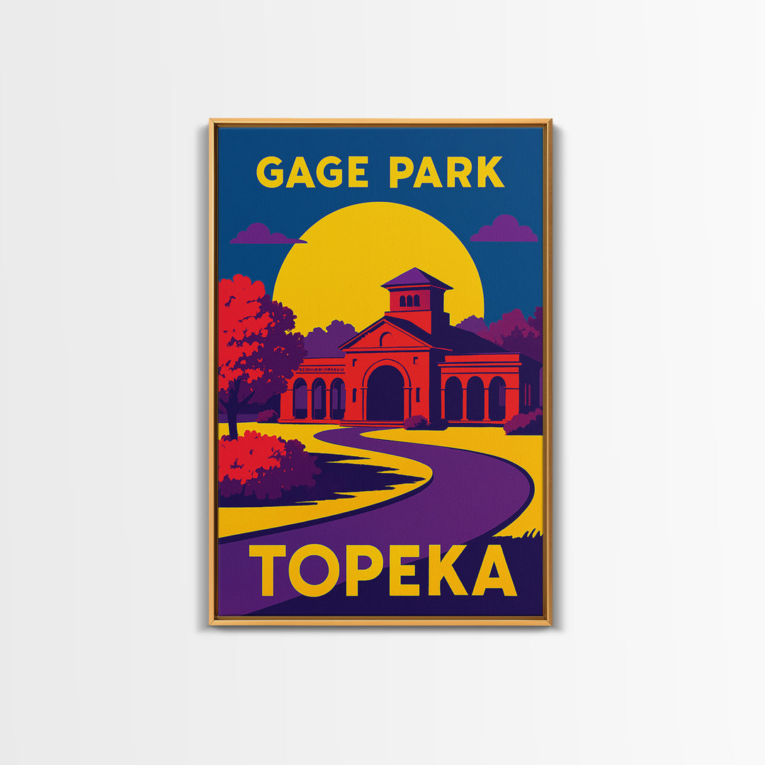 Topeka Travel Poster, Canvas Print, Vibrant Retro Travel Art, Topeka Travel Art, Travel Wall Art, Travel Poster Set, Home Office Decor