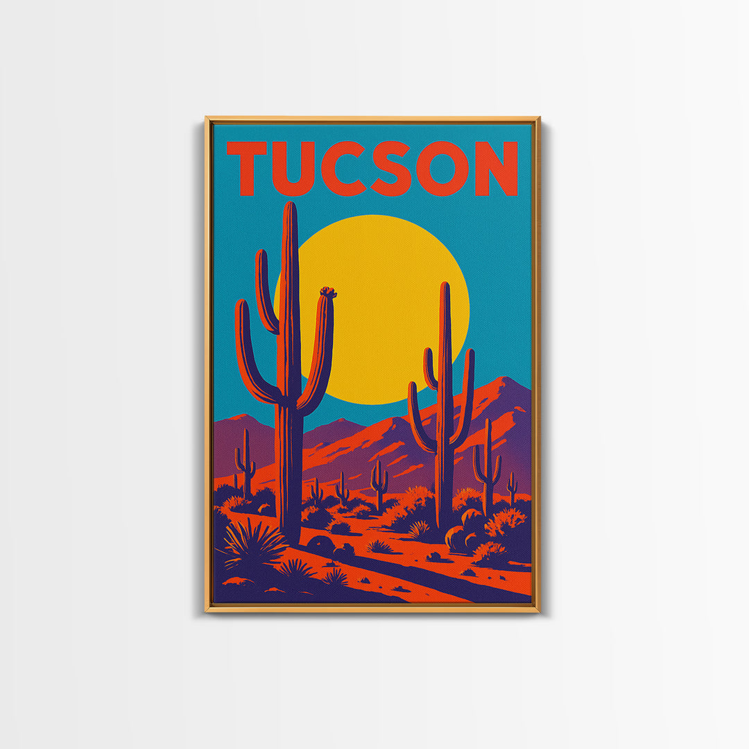 Tucson Arizona Travel Poster, Canvas Print, High Contrast City Poster, Tucson Poster Print, Wall Decor, City Illustration, Travel Prints