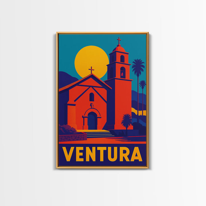 Ventura Travel Poster, Canvas Print, Bold Pop Art Poster, Ventura Wall Art, Gift For Travelers, Vintage City Poster, Vintage City Art