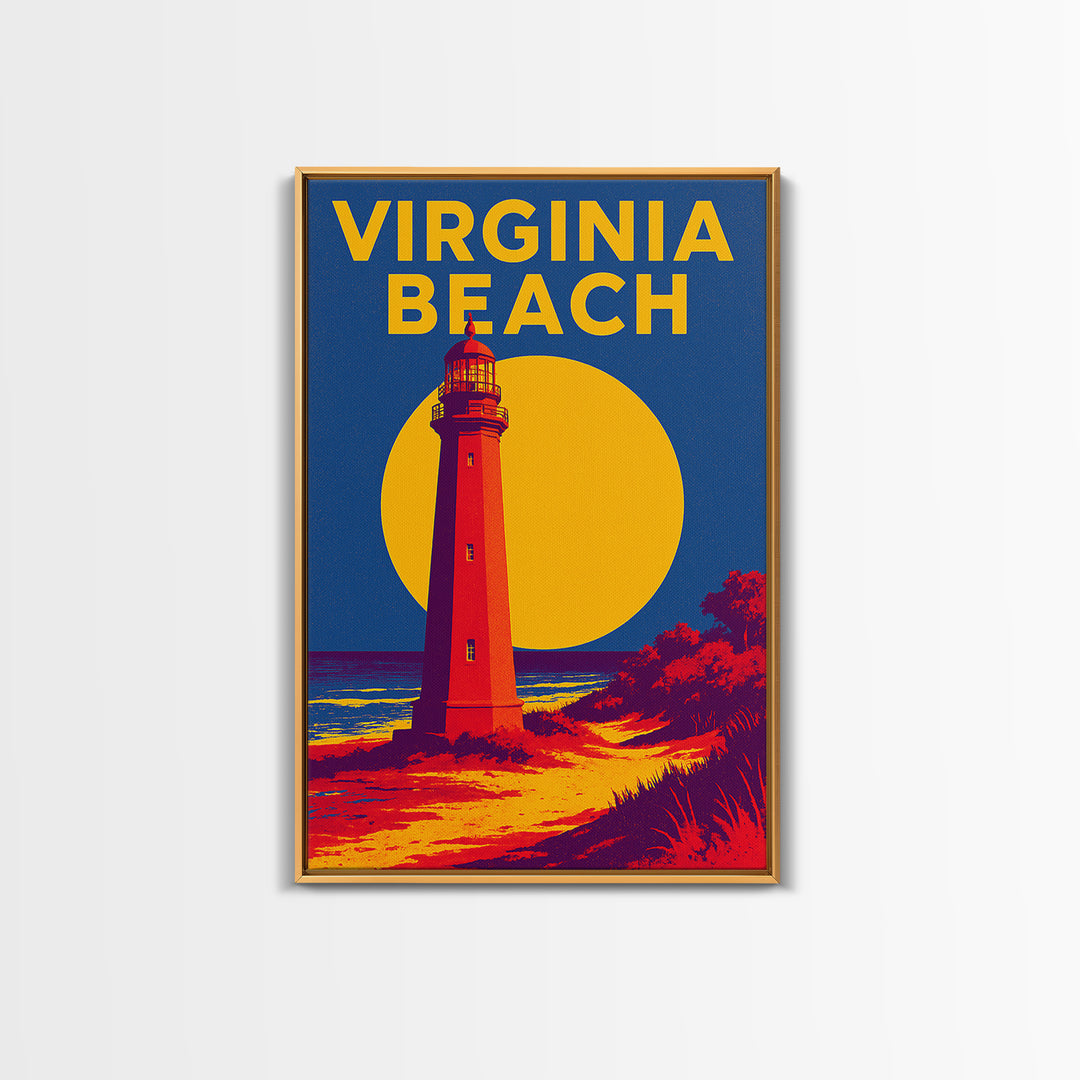 Virginia Beach Travel Poster, Canvas Print, Bold Pop Art Poster, Virginia Beach Poster Print, City Illustration, Wanderlust Decor