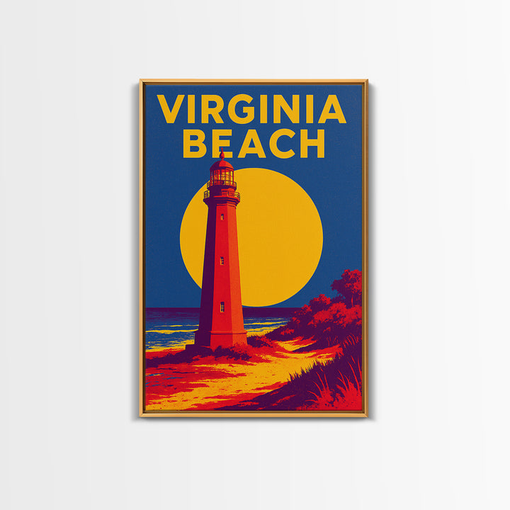 Virginia Beach Travel Poster, Canvas Print, Bold Pop Art Poster, Virginia Beach Poster Print, City Illustration, Wanderlust Decor