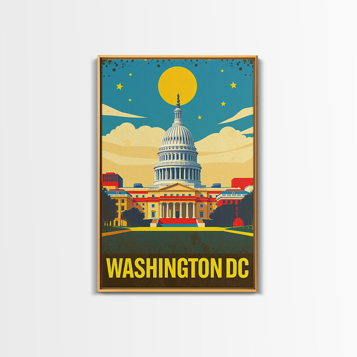 Washignton Travel Poster, Framed Canvas Print, Colorful Graphic Wall Art, Washignton Wall Art, Travel Wall Decor, City Travel Prints