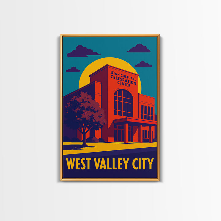 West Valley City Utah Travel Poster, Canvas Print, Colorful Graphic Wall Art, West Valley City Art Print, Travel Wall Art, Travel Art
