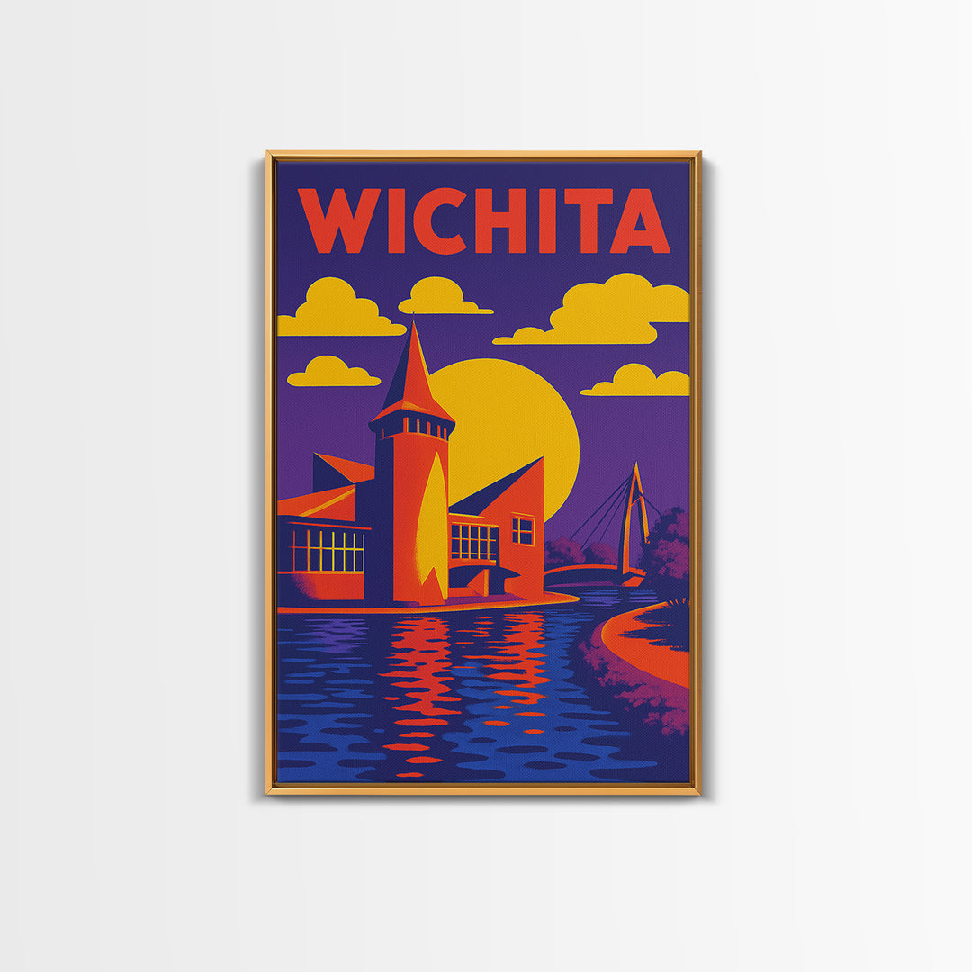 Wichita Travel Poster, Canvas Print, High Contrast City Poster, Wichita City Art, Vintage Travel Art, Travel Wall Art, Fine Art Print