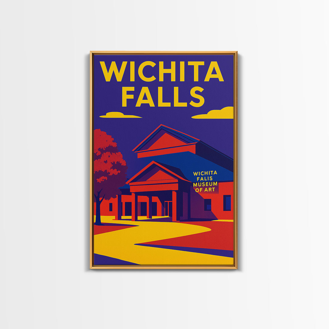 Wichita Falls Texas Travel Poster, Canvas Print, Vibrant Retro Travel Art, Wichita Falls Art Print, Vintage Travel Art, City Art Print