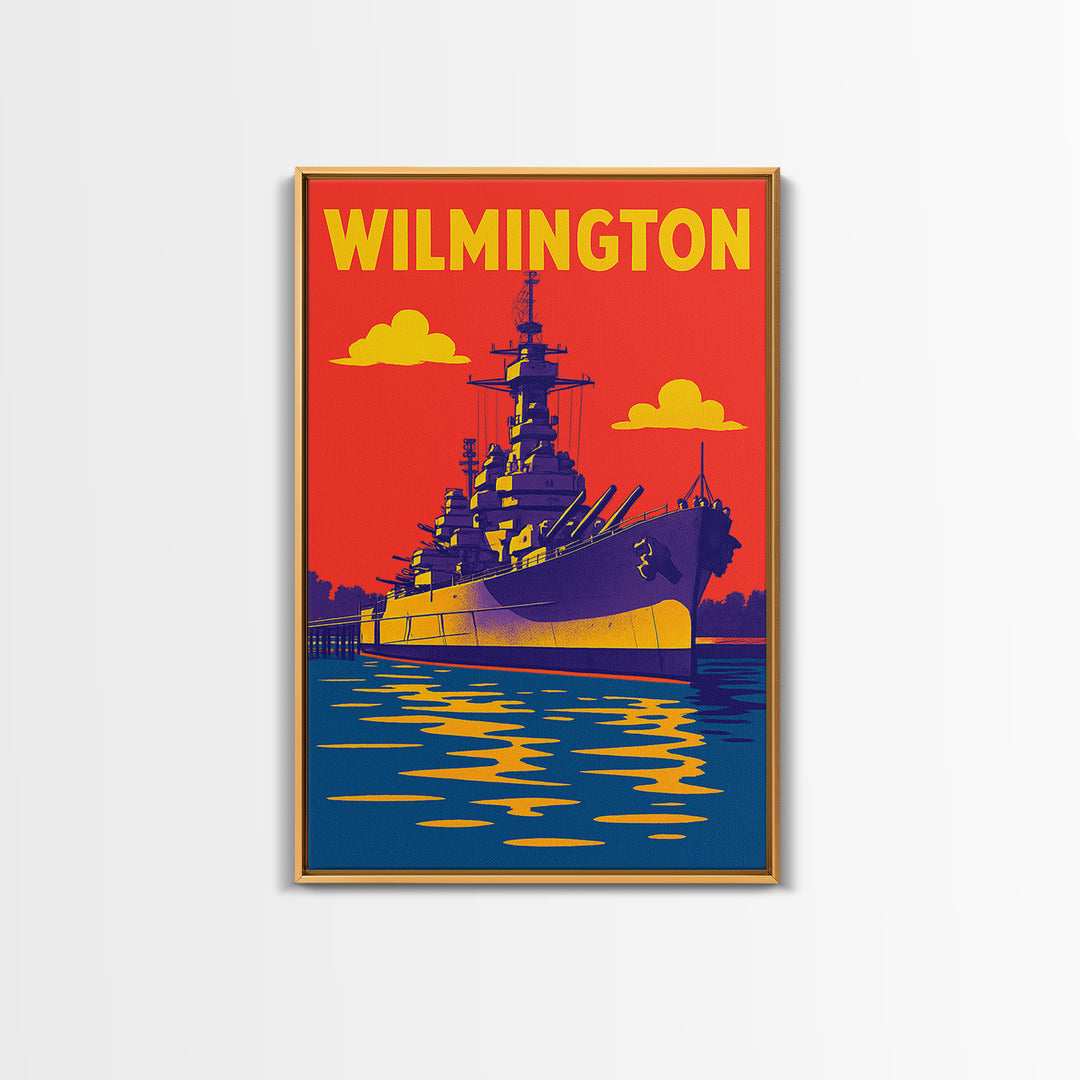 Wilmington North Carolina Travel Poster, Canvas Print, Bold Pop Art Poster, Wilmington Travel Art, Vintage Travel Print, Vintage City Poster
