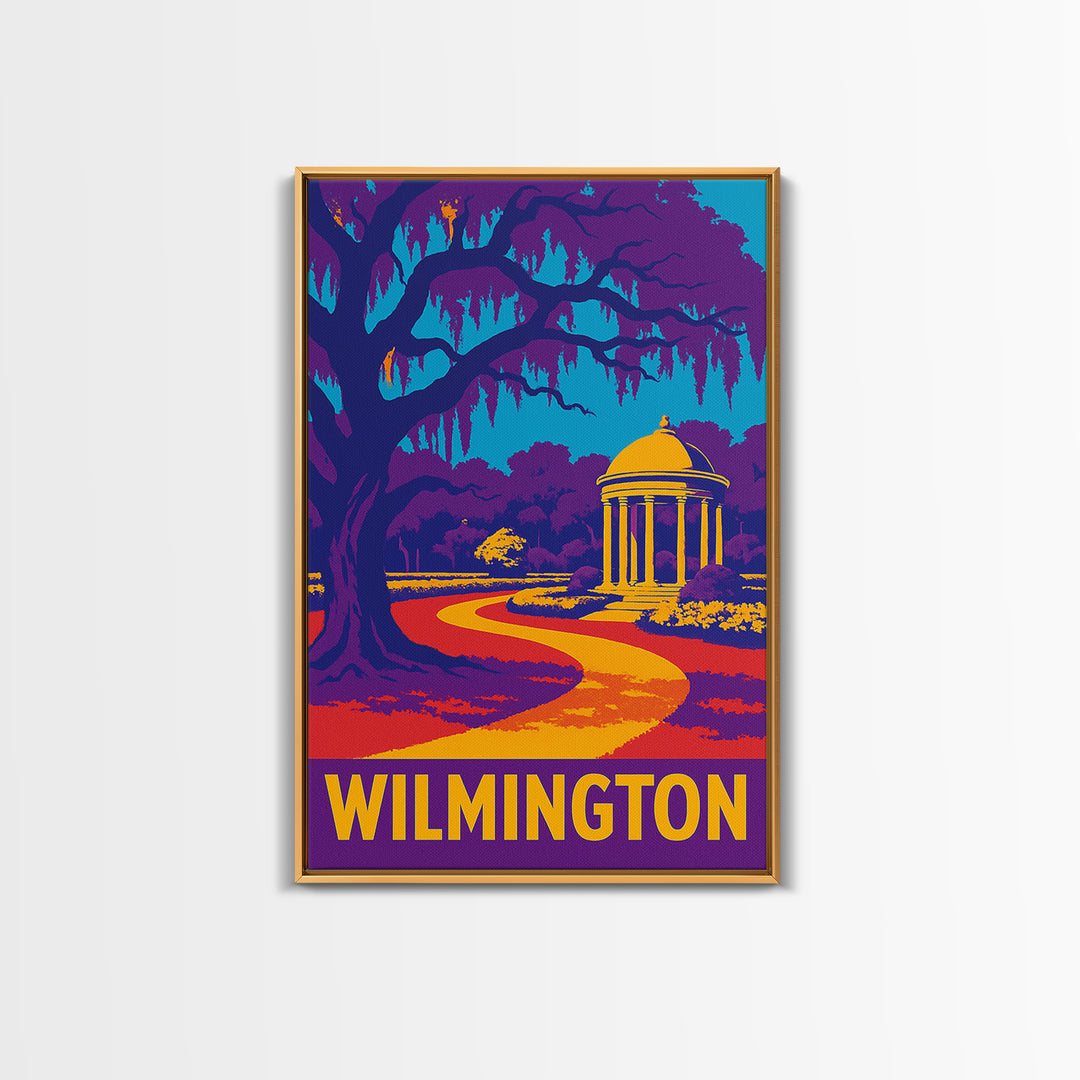 Wilmington Travel Poster, Framed Canvas Print, High Contrast City Poster, Wilmington Poster Print, Fine Art Print, Travel Art Print