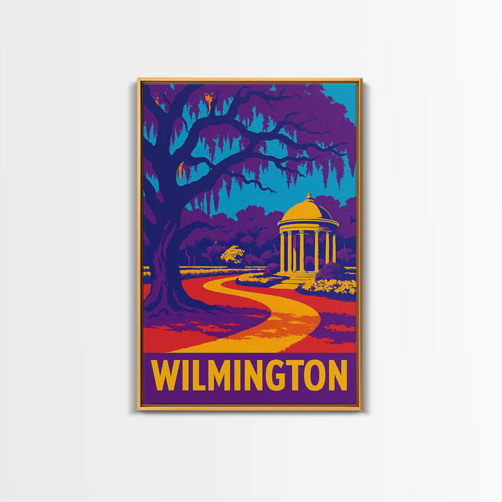 Wilmington Travel Poster, Framed Canvas Print, High Contrast City Poster, Wilmington Poster Print, Fine Art Print, Travel Art Print