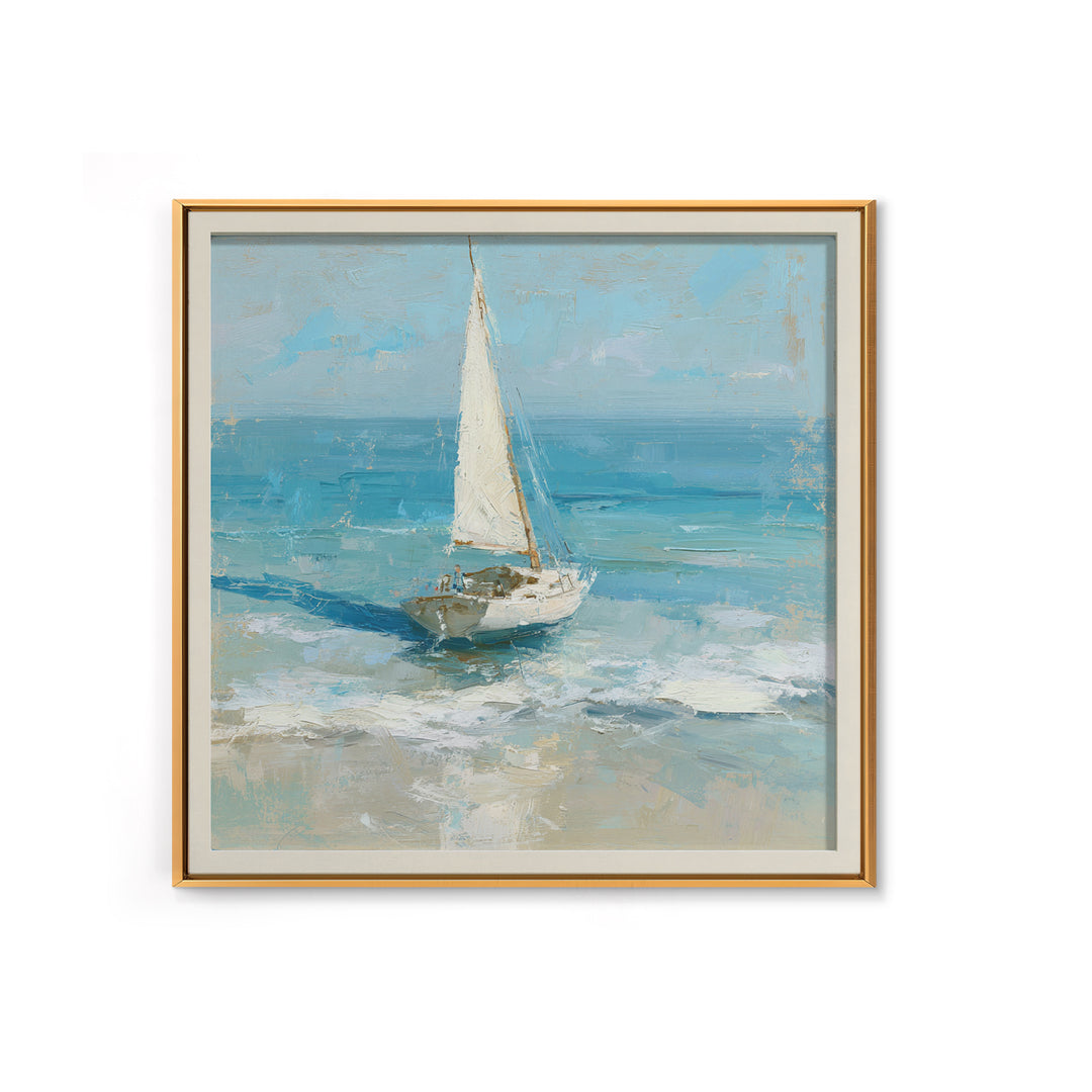 Sailboat on a Breezy Summer Horizon Canvas Print, Patio Art, Outdoor Wall Decor, Patio Decor, Fine Art, Outdoor, Yard Decor, PAT-1x1-15
