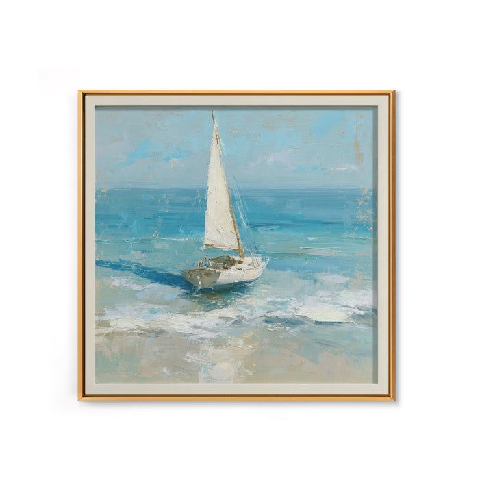 Sailboat on a Breezy Summer Horizon Canvas Print, Patio Art, Outdoor Wall Decor, Patio Decor, Fine Art, Outdoor, Yard Decor, PAT-1x1-15