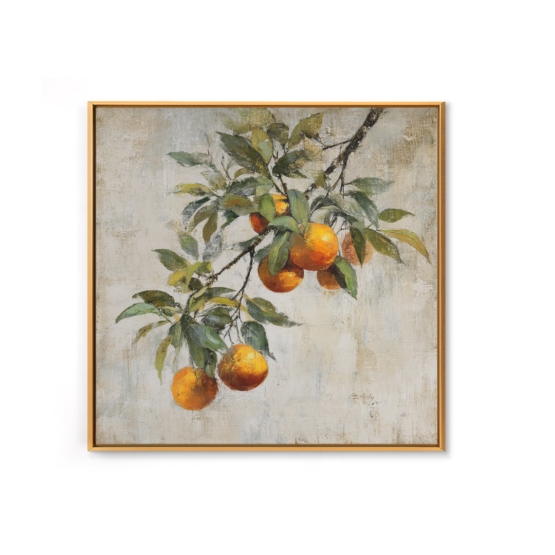 Orange Tree Branch Canvas Print, Patio Art, Coastal Wall Decor, Patio Decor, Fine Art, Outdoor, Gallery Decor, Neutral Decor, PAT-1x1-22