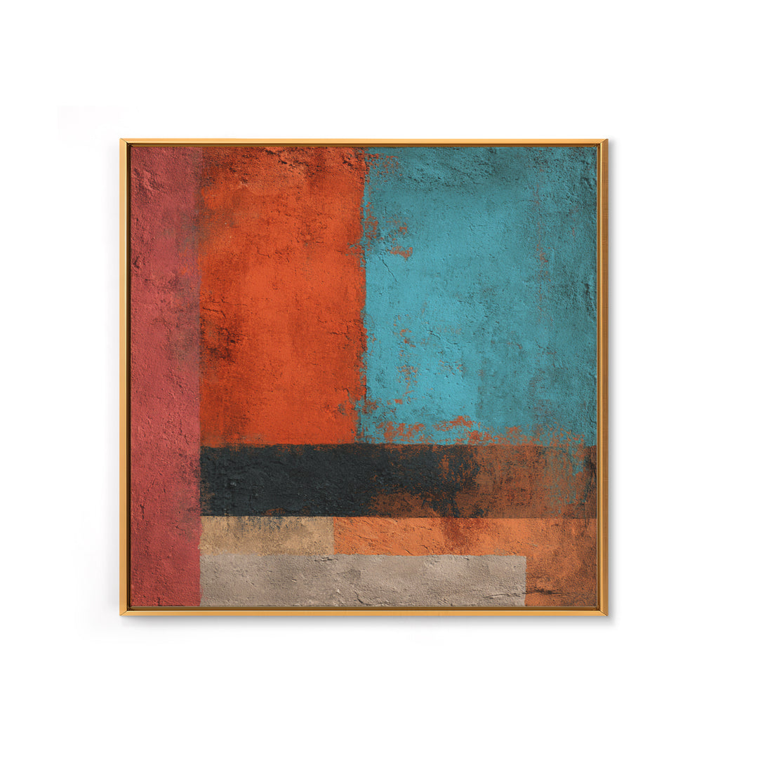 Bright Coral and Turquoise Abstract for Outdoors Canvas Print, Patio Art, Outdoor Wall Art, Patio Decor, Abstract Art, Outdoor, PAT-1x1-36