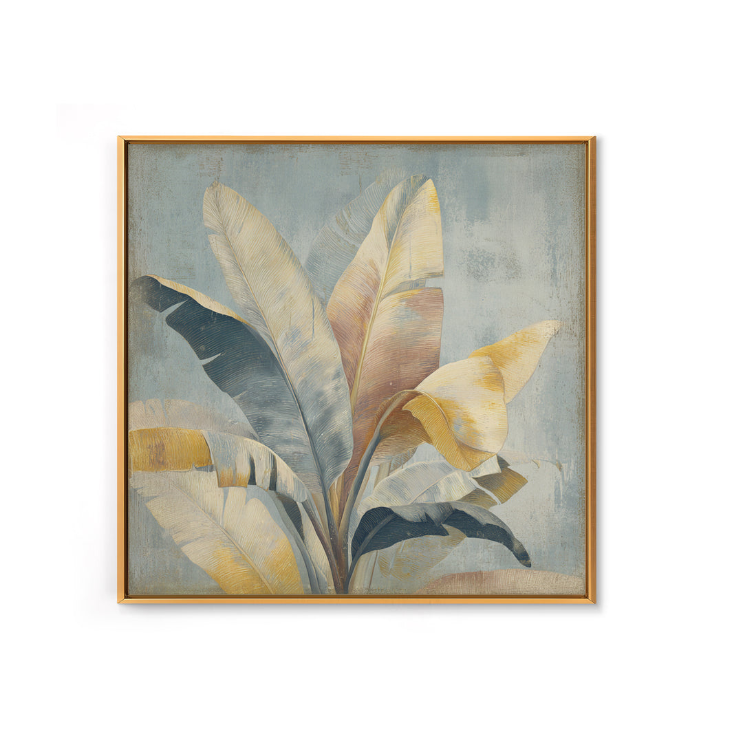 Banana Leaves with Rain Drop Details Framed Canvas Print, Patio Art, Coastal Wall Decor, Patio Decor, Fine Art, Outdoor, PAT-1x1-64