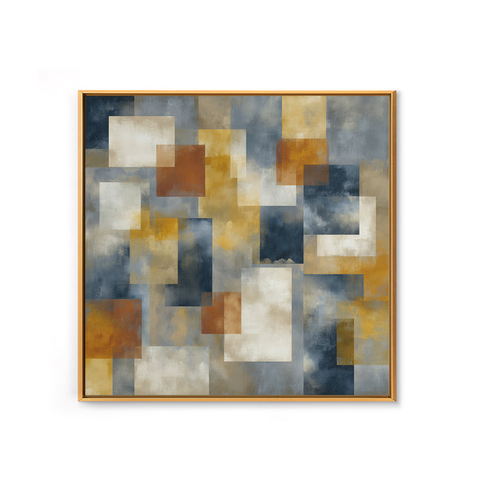 Warm Geometric Tile Pattern Framed Canvas Print, Patio Art, Yard Decor, Patio Decor, Fine Art, Outdoor, Luxury Decor, PAT-1x1-72