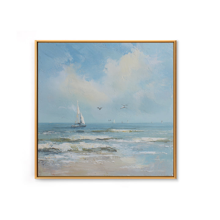 Sailboat on a Breezy Summer Horizon Canvas Print, Patio Art, Boho Decor, Patio Decor, Fine Art, Outdoor, Outdoor Decor, PAT-1x1-87