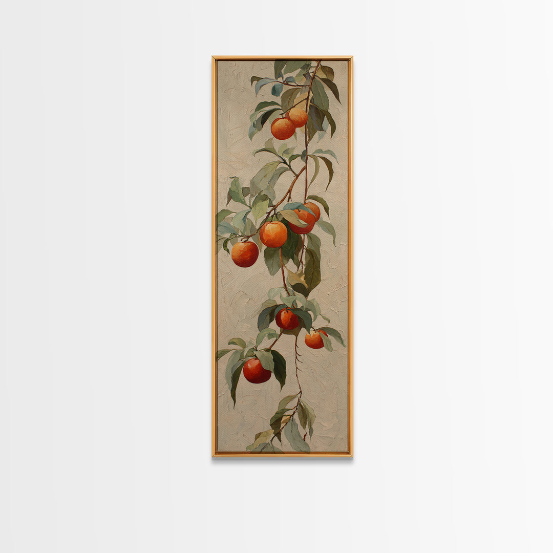 Orange Tree Branch Framed Canvas Print, Patio Art, Yard Decor, Patio Decor, Fine Art, Outdoor, Luxury Decor, Art Print, PAT-1x3-34