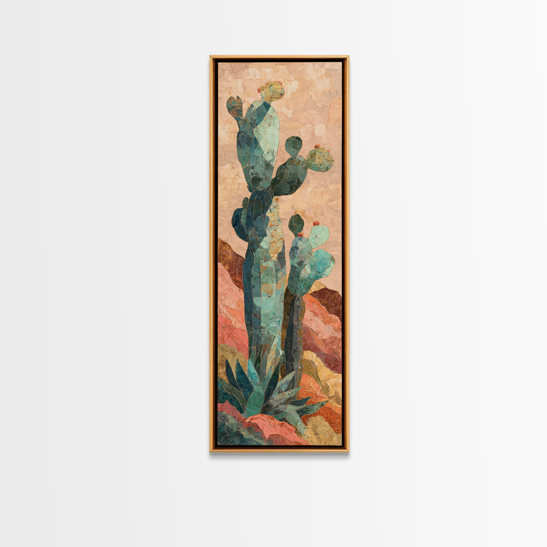 Cactus and Agave Canvas Print, Patio Art, Outdoor Decor, Patio Decor, Fine Art, Outdoor, Bar Art, Coastal Wall Decor, PAT-1x3-40