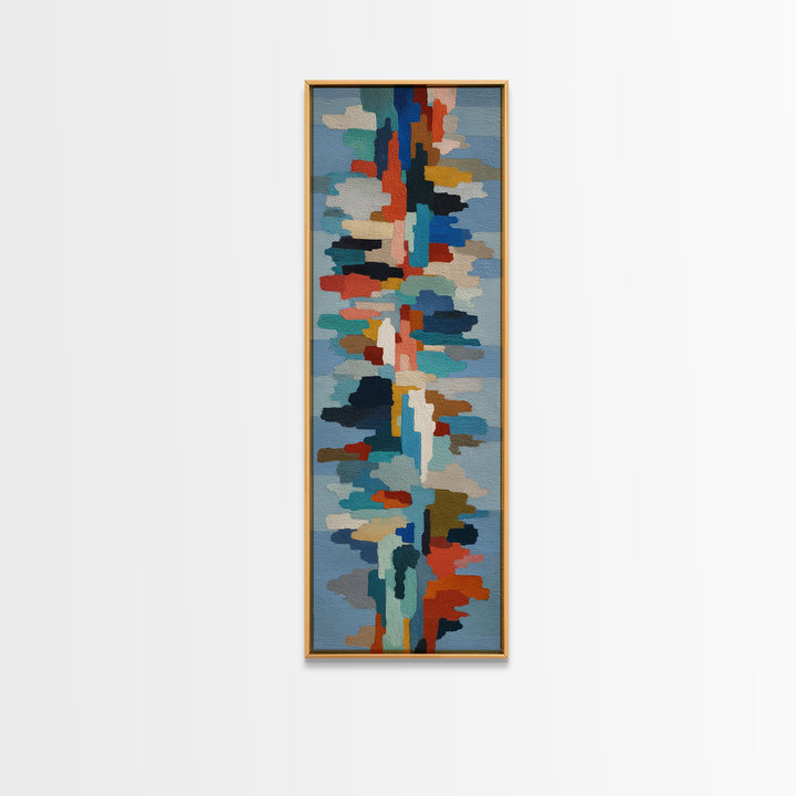 Bright Coral and Turquoise Abstract for Outdoors Canvas Print, Patio Art, Wall Art, Patio Decor, Abstract Art, Outdoor, PAT-1x3-48