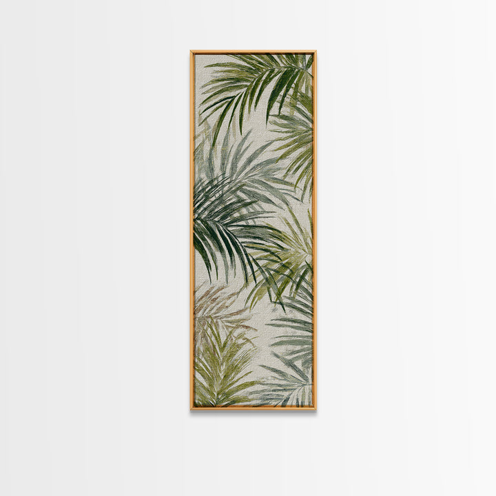 Tropical Palm Fronds Framed Canvas Print, Patio Art, Textured Painting, Patio Decor, Fine Art, Outdoor, Outdoor Wall Art, PAT-1x3-61