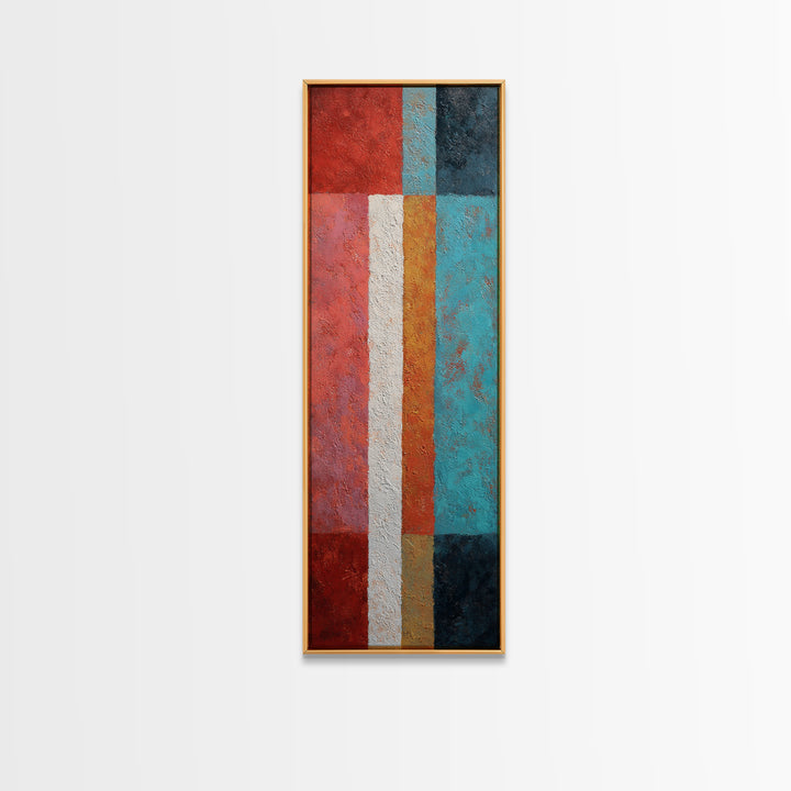 Bright Coral and Turquoise Abstract for Outdoors Canvas Print, Patio Art, Metal Art, Patio Decor, Abstract Art, Outdoor, PAT-1x3-72