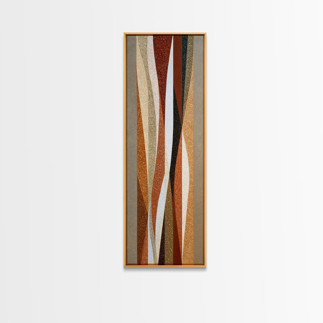 Warm Geometric Tile Pattern Framed Canvas Print, Patio Art, Outdoor Wall Art, Patio Decor, Fine Art, Outdoor, Porch Decor, PAT-1x3-84