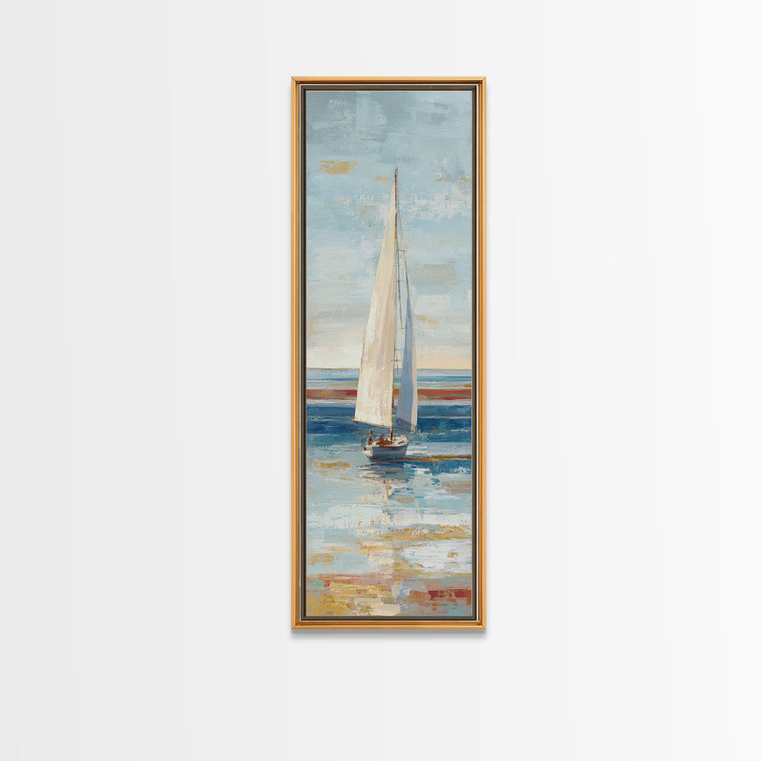 Sailboat on a Breezy Summer Horizon Canvas Print, Patio Art, Family Wall Art, Patio Decor, Fine Art, Outdoor, Room Decor, PAT-1x3-99