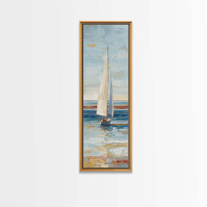 Sailboat on a Breezy Summer Horizon Canvas Print, Patio Art, Family Wall Art, Patio Decor, Fine Art, Outdoor, Room Decor, PAT-1x3-99