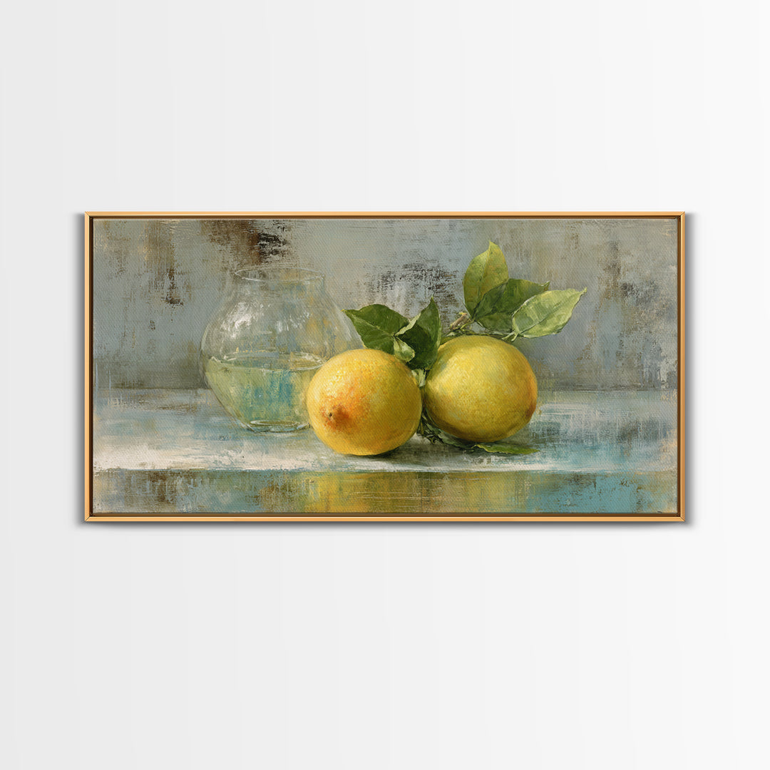 Outdoor Citrus Still Life Canvas Print, Patio Art, Garden Decor, Patio Decor, Fine Art, Outdoor, Beach Art, Beach House Decor, PAT-2x1-49