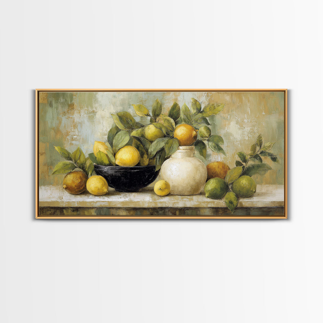 Outdoor Citrus Still Life Canvas Print, Patio Art, Garden Decor, Patio Decor, Fine Art, Outdoor, Beach Art, Beach House Decor, PAT-2x1-73