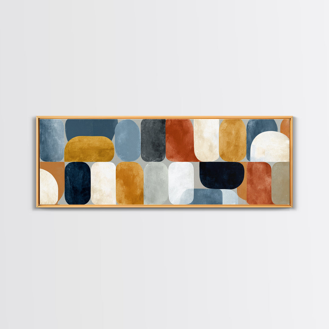 Warm Geometric Tile Pattern Canvas Print, Patio Art, Beach Art, Patio Decor, Abstract Art, Outdoor, Neutral Decor, Modern Decor, PAT-3x1-16