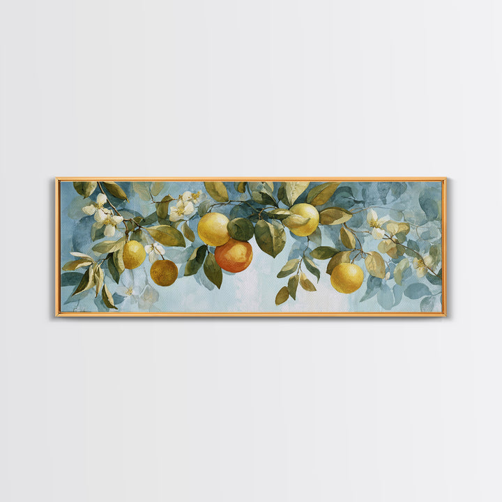 Outdoor Citrus Still Life Canvas Print, Patio Art, Patio Decor, Fine Art, Outdoor, Gallery Decor, Neutral Decor, Modern Decor, PAT-3x1-21