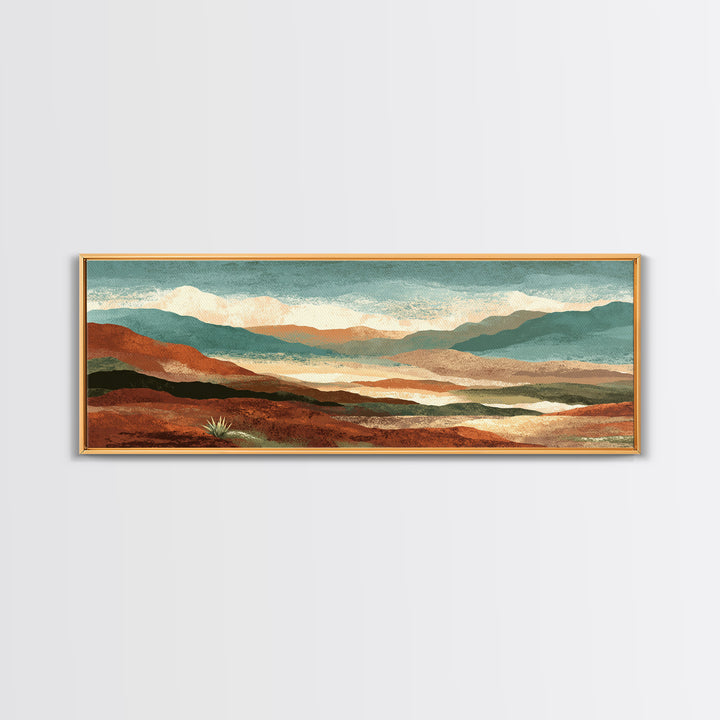 Desert Patio Agave and Bougainvillea Framed Canvas Print, Patio Art, Porch Decor, Patio Decor, Outdoor, Fine Art Print, PAT-3x1-57