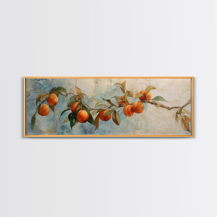 Orange Tree Branch Canvas Print, Patio Art, Western Decor, Patio Decor, Fine Art, Outdoor, Floral Art, Lake House Decor, PAT-3x1-86