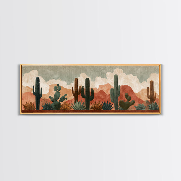 Cactus and Agave Canvas Print, Patio Art, Metal Wall Art, Patio Decor, Oil Painting, Outdoor, Coastal Wall Decor, Beach Art, PAT-3x1-92