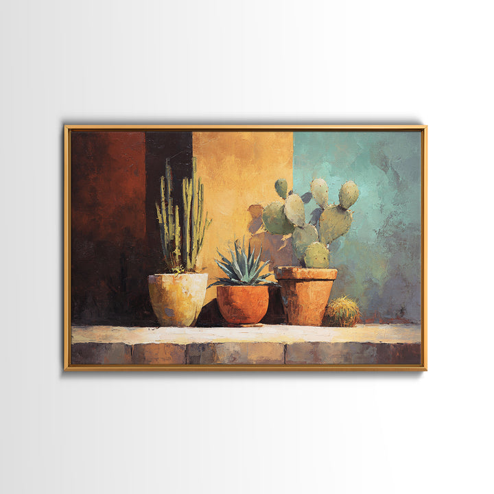 Cactus and Agave Canvas Print, Patio Art, Coastal Wall Decor, Patio Decor, Fine Art, Outdoor, Gallery Decor, Neutral Decor, PAT-3x2-32