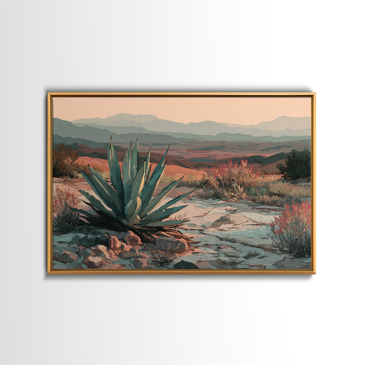Desert Patio Agave and Bougainvillea Framed Canvas Print, Patio Art, Lake House Decor, Patio Decor, Fine Art, Outdoor, PAT-3x2-45
