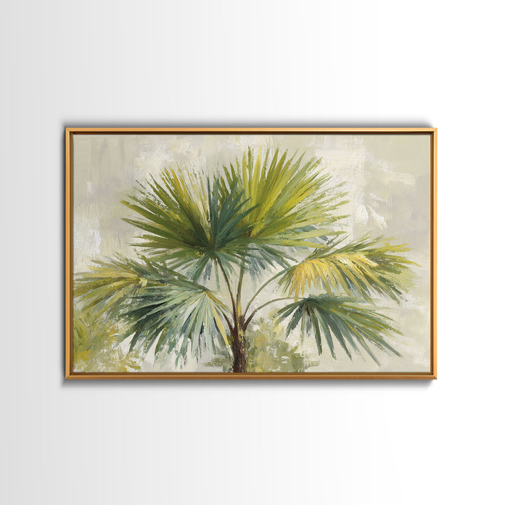 Tropical Palm Fronds Framed Canvas Print, Patio Art, Beach Art, Patio Decor, Fine Art, Outdoor, Neutral Decor, Modern Decor, PAT-3x2-5