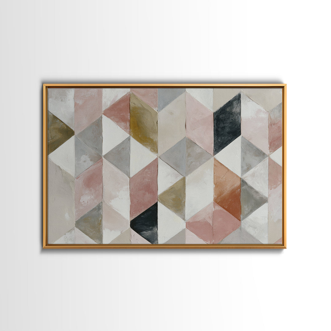 Warm Geometric Tile Pattern Canvas Print, Patio Art, Bar Art, Patio Decor, Fine Art, Outdoor, Outdoor Art, Gallery Decor, PAT-3x2-52