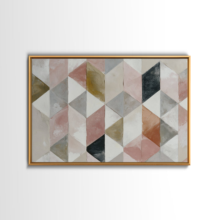Warm Geometric Tile Pattern Canvas Print, Patio Art, Bar Art, Patio Decor, Fine Art, Outdoor, Outdoor Art, Gallery Decor, PAT-3x2-52